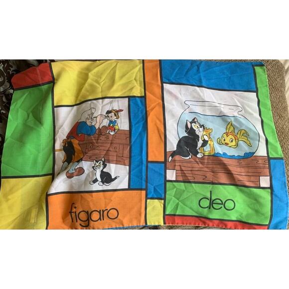 Vintage Disney Collection Pinocchio Geppetto Double Sided Pillow Case Kids - Picture 1 of 9